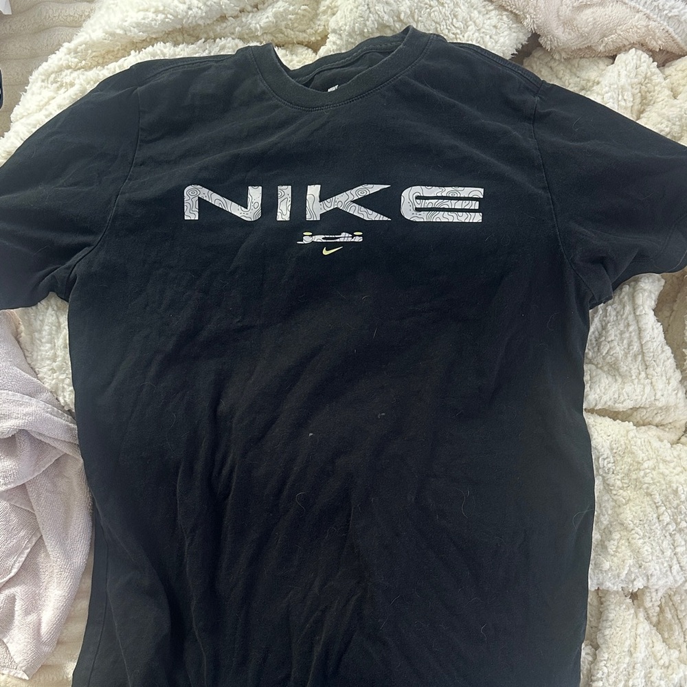 Nike Men's Black Tee with White Logo